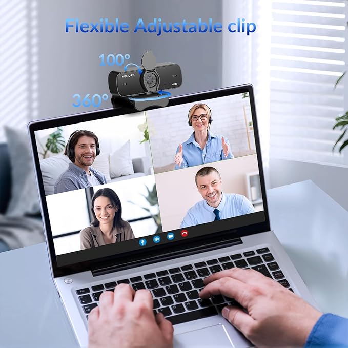 4K Webcam for PC with 2 Noise-Cancelling Microphones, Stable Auto Focus, Plug&Play Computer Camera for Online Teaching, Meetings, and Remote Communication