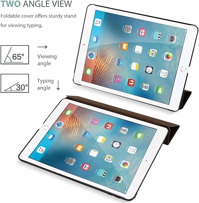 ProCase Smart Case for iPad 9.7 Inch iPad 6th/5th Generation 2018 2017(Model: A1893 A1954 A1822 A1823), Ultra Slim Lightweight Stand Cover with Translucent Frosted Back -Brown
