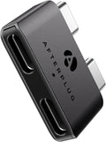 Dual USB‑C Extender for MacBook with Case, 2-Port Pass‑Through Adapter for Thunderbolt 5/4/3 & USB4 – 240W PD, 8K Video, 80Gbps Data - Space Black