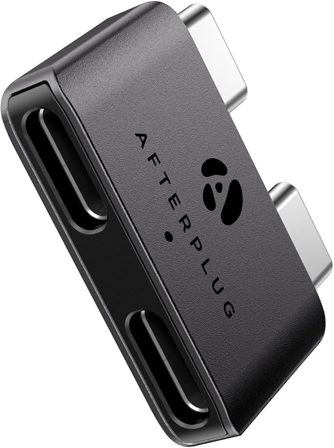 Dual USB‑C Extender for MacBook with Case, 2-Port Pass‑Through Adapter for Thunderbolt 5/4/3 & USB4 – 240W PD, 8K Video, 80Gbps Data - Space Black