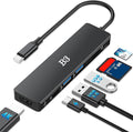 USB C Hub 6-in-1 Multi-Port Adapter with 4K@60Hz HDMI, 100W PD, 2 USB A Data Ports, and SD/TF Card Reader – Aluminum Type-C Hub for MacBook Air/Pro M1/M2, iPhone, Surface Go, XPS, iPad, Black