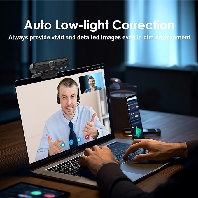 saylas 2K Webcam with Microphone, 78°FOV FHD PC Camera with 2K/30fps, Privacy Cover, Plug & Play USB Web Cam, Autofocus, 1080P/60fps External Webcam for PC, Computer Web Camera for Laptop, Mac, Zoom