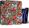 DONGKE Case for iPad Pro 12.9 inch 6th Generation 2022, Built-in Pencil Holder + Trifold Stand + Auto Wake/Sleep + Protective Cover for iPad Pro 12.9 5th/4th/3rd Gen- Leopard