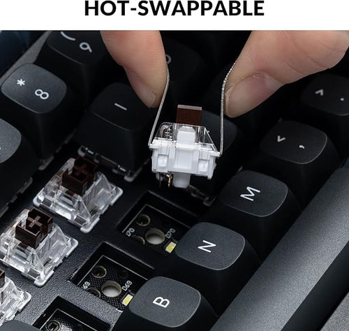 Keychron K10 Pro Wireless Custom Mechanical Keyboard, Full-Size QMK/VIA Programmable Bluetooth/Wired White Backlight with Hot-swappable Keychron Super Brown Switch Compatible with Mac Windows Linux