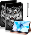 Case for iPad 9th/8th/7th Generation 10.2 Inch (2021/2020/2019), iPad Air 3 2019/ Pro 10.5 2017 Case with Auto Wake/Sleep & Elastic Band, Multi-Angle Viewing Stand Cover - Black Tiger