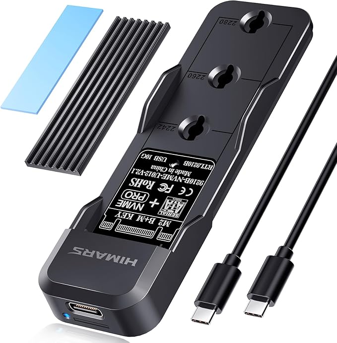 HIMARS M.2 NVMe & SATA SSD to USB-C Docking Station, 10Gbps Transfer Speed, Tool-Free Design (US-2593-10G)