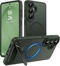 Magnetic for Samsung Galaxy S26+ Plus Case, [Compatible with MagSafe][Full Camera Protection][Built-in Invisible Kickstand] Translucent Matte Phone Case for S26 Plus 6.7" - Green