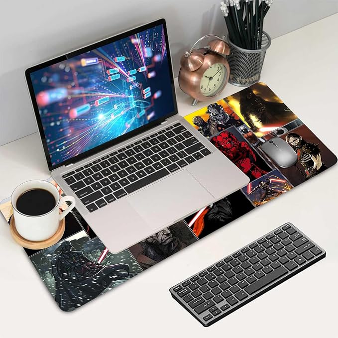 XXL Large Gaming Mouse Pad with Stitched Edges,Big Wide Mousepad,Extended Office Desk Mat,Long Full Desk Pad with Anti-Slip Rubber Base,Desk Pad for Keyboard and Mouse,Desktop decor,31.5 x 15.7 inches