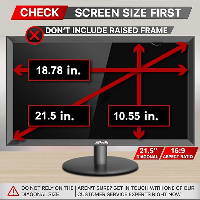 [2 Pack] 21.5 Inch Privacy Screen Filter for Widescreen 16:9 Monitor | Privacy Shield | Anti-Glare | Anti-Blue light | Anti-SPY | Eye Protection | Computer Security Private Filter Protector
