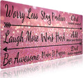Extra Large Gaming & Office Mouse Pad (31.5" x 11.8") – Inspirational Quote Stay Positive Work Hard & Pink Glitter Design, Premium Anti-Slip XXL Desk Mat with Durable Stitched Edges