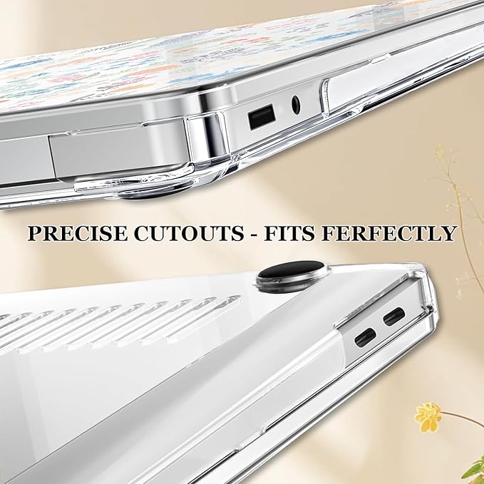 Slim Protective Case for Microsoft Surface Laptop 13 inch Copilot+PC 2025 (Model 2095), Lightweight Anti-Scratch Printed Pattern Plastic Hard Shell Case Cover, Starry Sky Flowers