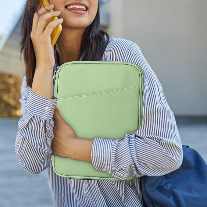 Dadanism 9-11" Tablet Sleeve Bag Carrying Case for iPad (A16) 11th Gen 11", iPad 10th Gen 10.9" Air 5/4, iPad Air M4/Pro 11", iPad 9/8/7th, Galaxy Tab A11+ Plus 11", Remarkable 2 10.3", Light Green
