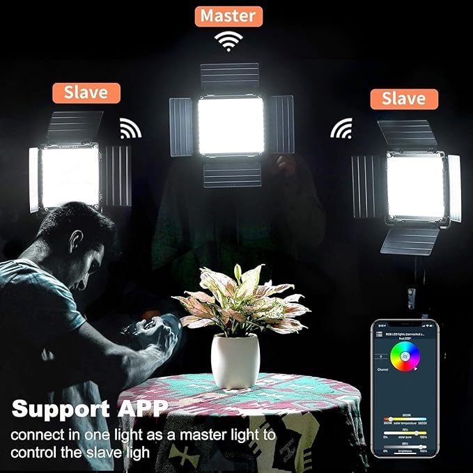GVM 800D RGB LED Light Panel, 2 Packs Video Lighting Kit with 2 Softboxes, Continuous Output Lighting for YouTube Studio, Gaming, Streaming, 3200K-5600K, CRI 97+,18 Lighting Effects, APP Control