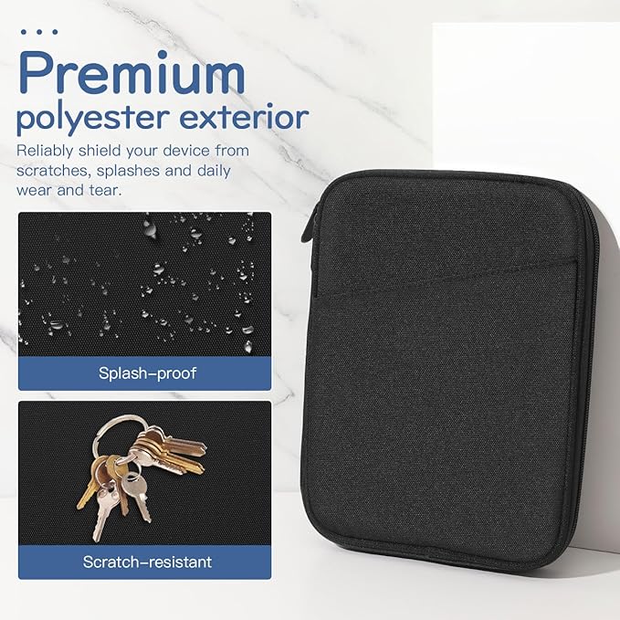 Dadanism 8-9 Inch Tablet Sleeve Bag Carrying Case for iPad mini 7th/6th 8.3", iPad mini 7.9", Galaxy Tab A7 Lite/A9 8.7", ‎Remarkable Paper Pro Move 7.3" 2025, Tab M8 8", Tab M9 9", Black