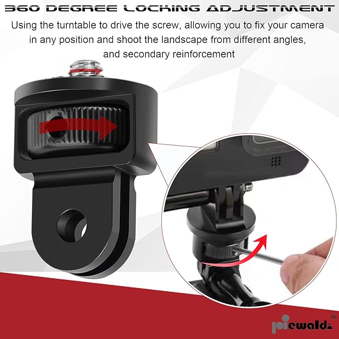 Aluminum Alloy Tripod Adapter,2pcs ¼-20 Conversion for Tripod Mount Adapter,Compatible with GoPro Action Camera / Insta360 / DJI OSMO/Series Action Camera and Other Standard 1/4 inch Accessories