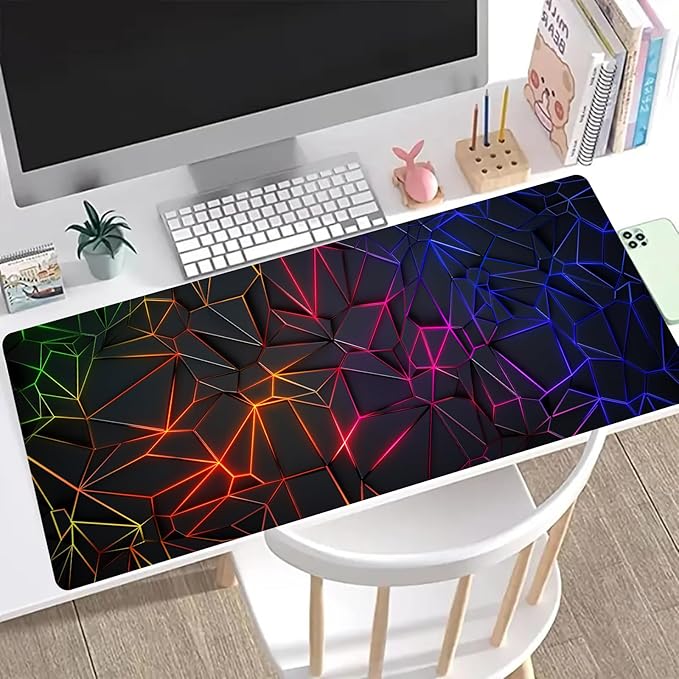 Mouse Pad - Desk Pad Extended 31.5x11.8inch Large Mousepad 3D Computer Gaming Mouse Pad Desk Mat with Stitched Edges Non-Slip Rubber Base for Office/Home