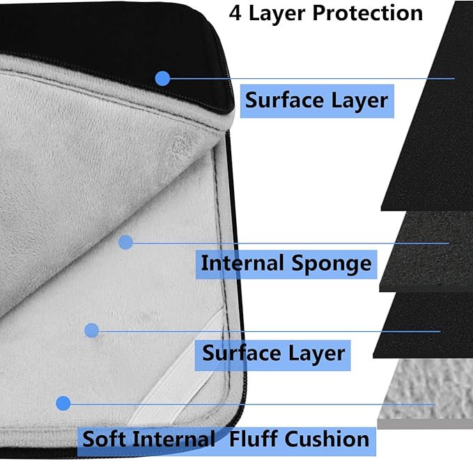 Laptop Case Sleeve 13.3 inch, Protective Computer Cover Sleeve Tablet Briefcase Carrying Bag Compatible with MacBook Air/MacBook Pro, HP, ASUS, Acer, Lenovo, Notebook, Computer, Black