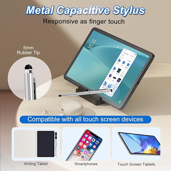 10 inch LCD Writing Tablet Electronic Handwriting Pad Doodle Board with Leather Protective Case for Adults at Home Office Bussiness (OffWhite)