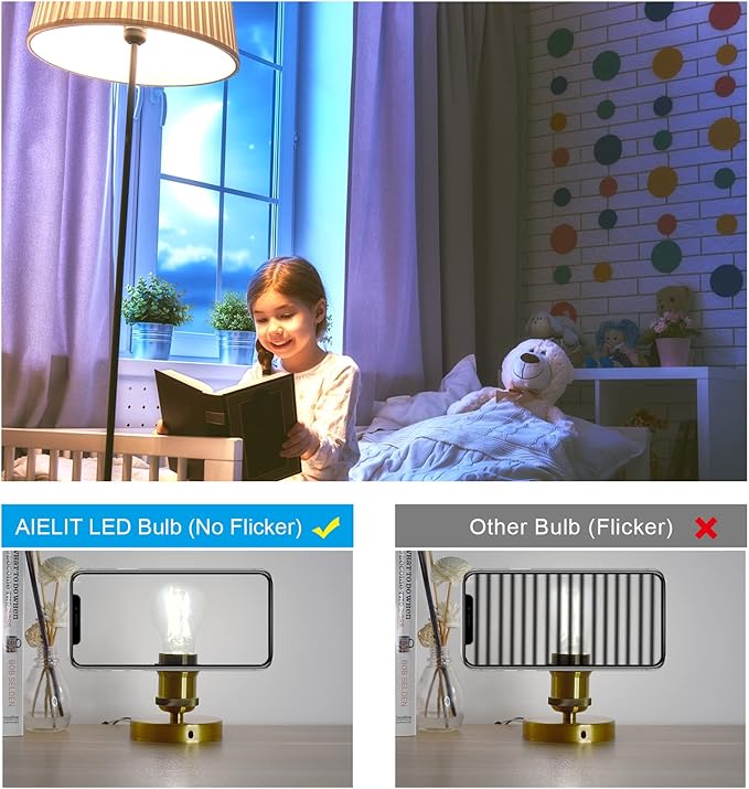 Remote Control Smart Edison A19 LED Light Bulbs- E26 Standard Base- Dimmable 4W(40W Equivalent)- Adjustable Color Temperature (2700K- 5000K)- No App or Wi-Fi Required- Remote Included- 4 Pack