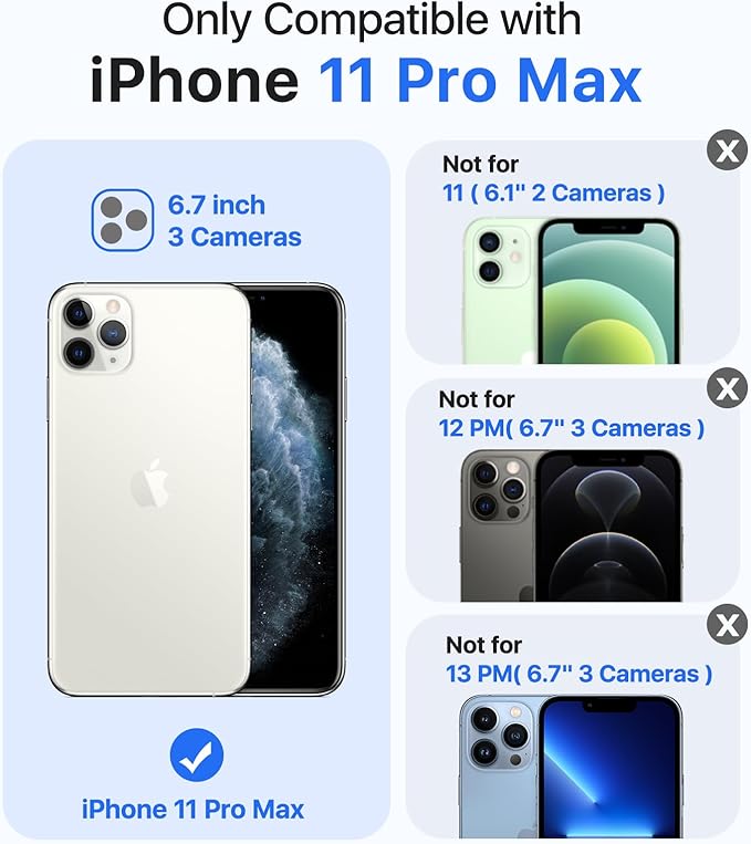 Magnetic for iPhone 11 Pro Max Case, [Compatible with MagSafe][Military-Grade Drop Protection][Anti-Yellowing] Shockproof Translucent Matte Cover for iPhone 11 Pro Max Phone Case,Deep Purple