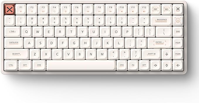 IQUNIX Magi75 Low Profile Wireless Mechanical Keyboard 75% Layout, Hot-Swappable Creamy Linear, RGB Backlit, Full Aluminum, VIA Customizable for Mac/Windows/Linux(White)