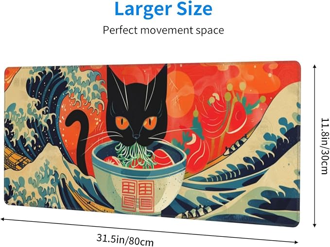 Mouse Pad Gaming - Large Mouse Pad for Desk with Waterproof Surface & Durable Design Desk Mat for Desktop & Office Accessories (Nautical Noodles)