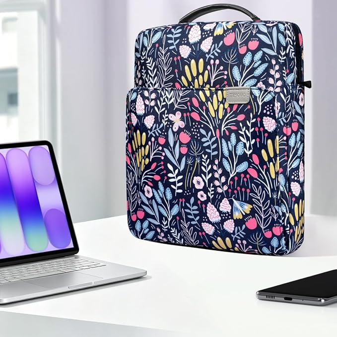 TiMOVO Laptop Sleeve Bag for MacBook Neo 13 inch 2026 Model A3404 with A18 Pro Chip, Handle Carrying Case with Shoulder Strap, Colorful Flower