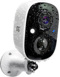 DCT Security Cameras Wireless Outdoor: WiFi Battery Cameras for Home Outside 2K Color Night Vision Motion Detection Surveillance Cameras Two-Way Audio Siren Alarm Spotlight(White)