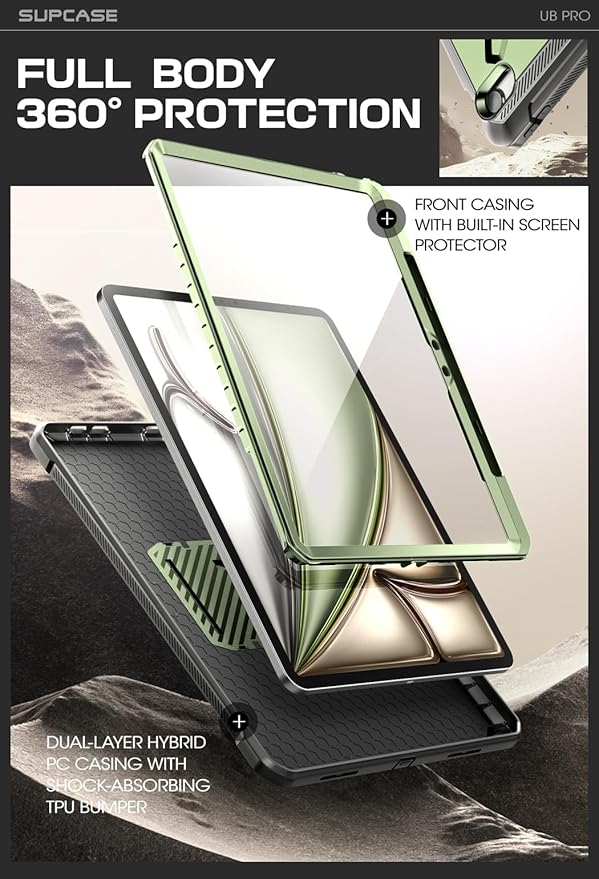 SUPCASE for iPad Air 13 Inch Case M4/M3/M2 (2026/2025/2024) with Pencil Holder (Unicorn Beetle Pro), [Built-in Screen Protector & Stand] [Military-Grade Protection] Cover for iPad Air 13 Inch, Guldan