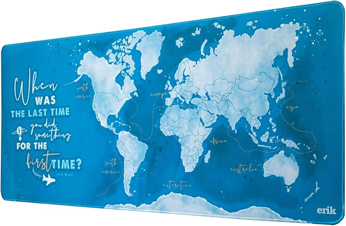 Official World Map Mouse Mat - Desk Pad - 31.5" x 13.78" Non-Slip Rubber Base Mouse Pad, Gaming Mouse Pad, Keyboard Mouse Mat