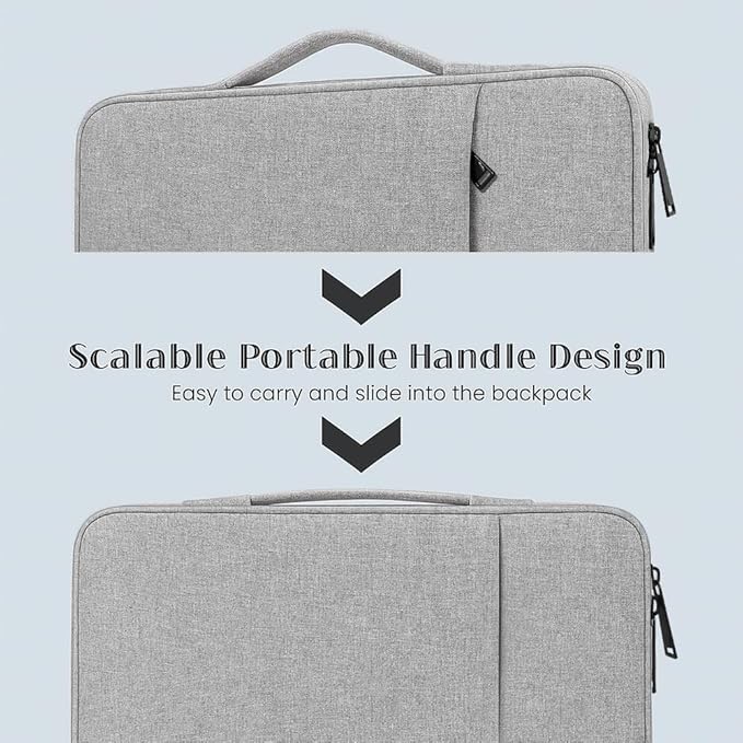 ProElife 13-Inch Laptop Sleeve Case for 2026-2024 MacBook Air 13.6 inch M5/M4 Chip & MacBook Neo 13'' A18 Pro/iPad Pro M5 13-inch Accessory Traveling Water-Resistant Bag Portable Carrying Case (Gray)