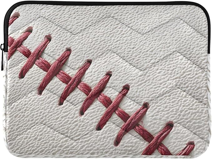 Baseball Laptop Case Sleeve, Baseball Texture Retro Red White Shockproof Protective Computer Carrying Cover, Briefcase Handbags 15-16inch Laptop Sleeve Bag