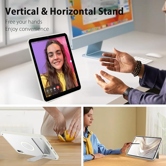 GUAGUA for iPad mini 7 Case 2024 (A17 Pro), Magnetic Mini 7th/6th Generation Case with Stand(2024/2021) with Pencil Holder Slim Protective Kickstand Case for iPad mini 7th/6th 8.3'', Space Gray