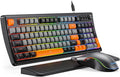 SABLUTE Gaming Keyboard and Mouse, Quiet Membrane Keyboard with RGB Backlit, PC Gaming Keyboard with Multimedia Knob, Anti-Ghosting, Ergonomic Wrist Rest & 3200 DPI Mouse for Gamer/Office