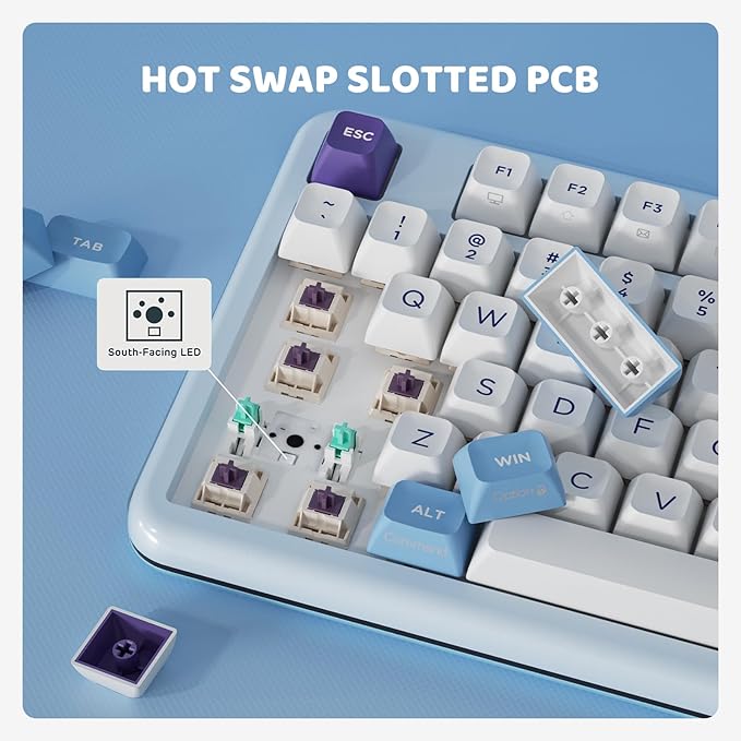 KZZI Z98 Wireless Mechanical Keyboard, Smart Display & Knob, BT5.0/2.4GHz/USB-C, Hot Swappable Custom Keyboard, Pre-lubed Linear Switches, Gasket Mount, RGB Creamy Gaming Keyboard
