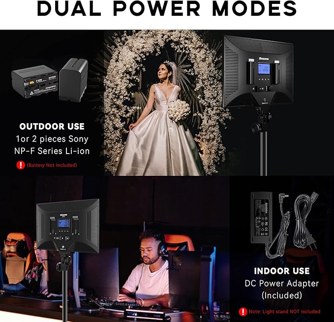 D50 Ultra Thin Bi-Color Led Video Light,45W 3600Lux 3000K-8000K CRI96+,Dimmable 15.4inches Soft Key Light with LCD Display, Panel Light for YouTube/Photography/Video Shooting/Live Streaming