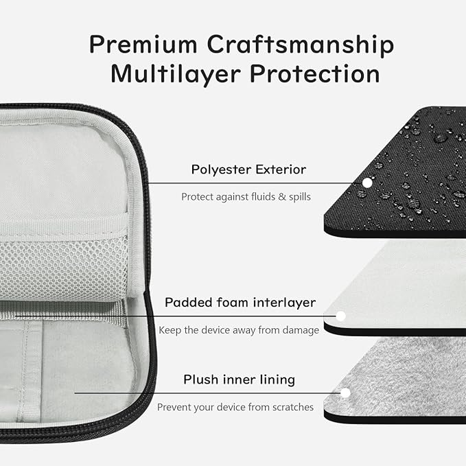 Dadanism 8-9 Inch Tablet Sleeve Padded Carrying Case for iPad mini 7th/6th 8.3", iPad mini 5/4/3/2/1 7.9", Remarkable Paper Pro Move 7.3" 2025, Galaxy Tab A9/A7 Lite 8.7", Tab M8 8", Tab M9 9", Black