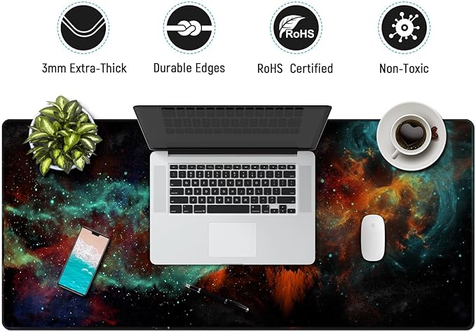 JIALONG Gaming Mouse Pad Desk Mouse Mat Large Size 35.4 x15.7inches Comfortable XXL Mousepad for Work Gaming Office Home
