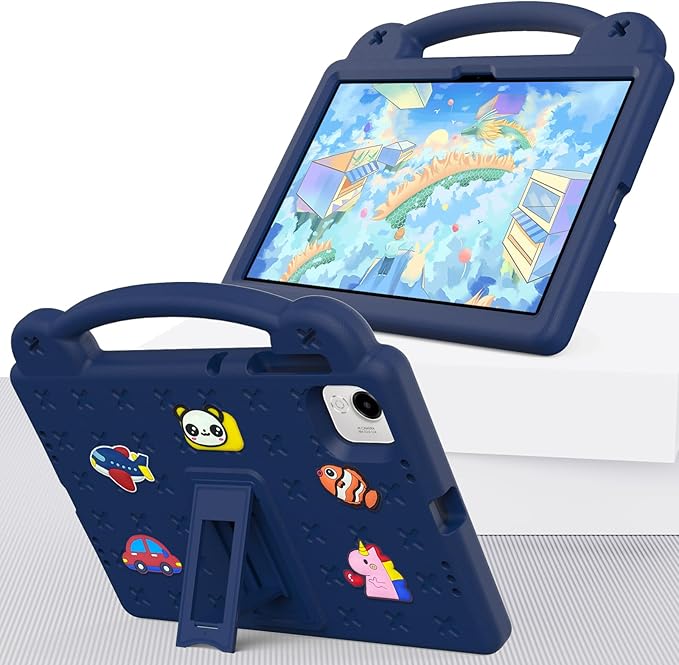 AKABEILA Compatible with Honor Pad X9a 2025 11.5 inch Tablet Case, Kids Friendly Universal Lightweight Shockproof Protective Case with Shoulder Strap & Stand Handle Navy Blue