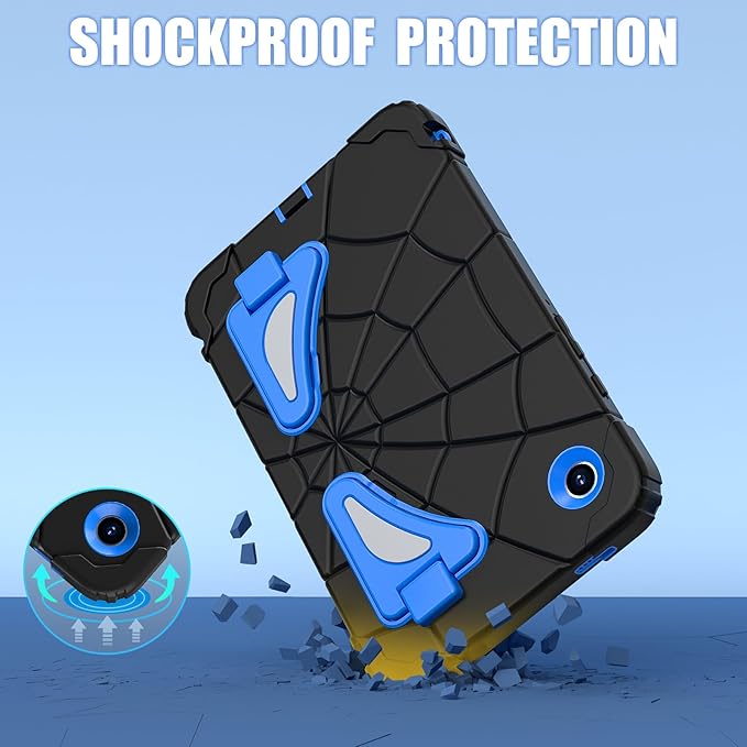 AKABEILA Compatible with Samsung Galaxy Tab A11+ 2025 11 inch Tablet Case，Lightweight Shockproof Rugged Protective Cover with Kickstand for Kids Children Boys Babies Black Blue