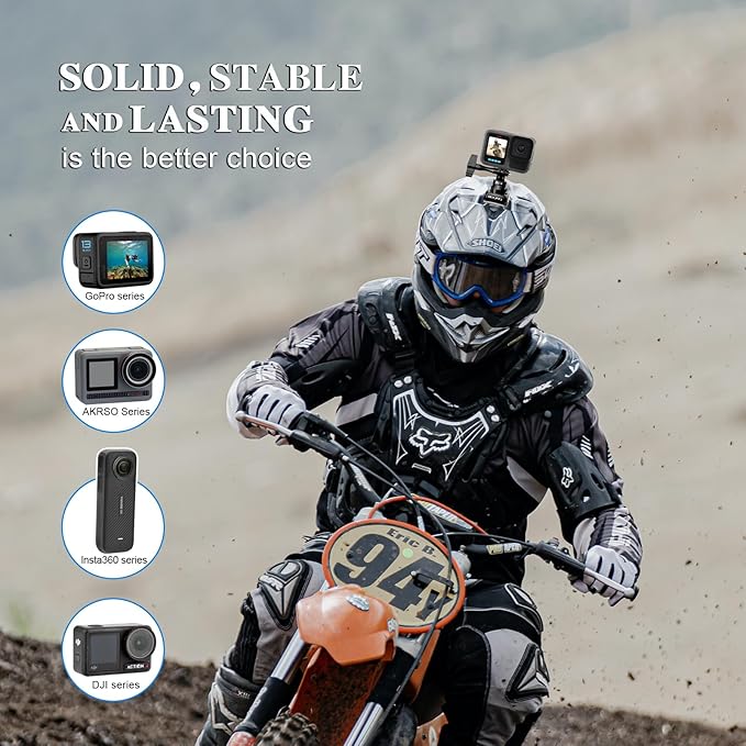 360°Rotate Gopro Helmet Head Mount Quick Release Buckle Clip Basic Mount Helmet Strap Buckle Adapter Holder for Gopro Hero 13 12 11 10 9 8 DJI Osmo Insta360 AKASO and Other Action Camera