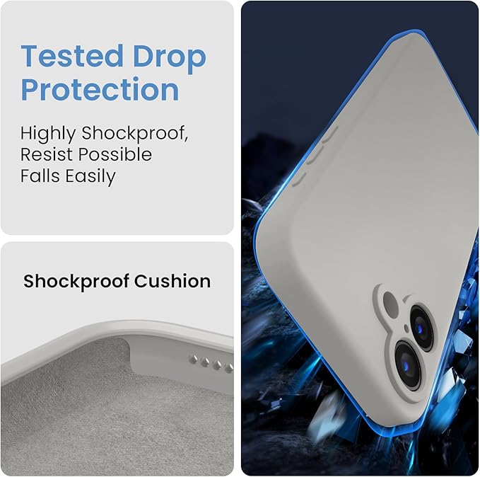 FireNova Designed for iPhone 16 Case, Silicone Upgraded [Camera Protection] Phone Case, Soft Anti-Scratch Microfiber Lining Inside, 6.1 inch, Natural Titanium