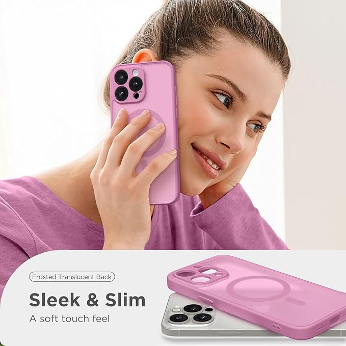 CAPRRO Magnetic for iPhone 13 Pro Max Case, [Compatible with MagSafe] [Full Camera Protection] Shockproof Protective Slim Translucent Matte Phone Case for iPhone 13 Pro Max 6.7'', Grape Purple