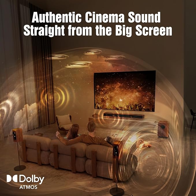 Flagship 5.3.4 Soundbar with Dolby Atmos, 800W Sound Bar for Smart TV with Subwoofer, 2 Wireless Rear Speakers, BassCoupling Tech for 28Hz Depth, Home Theater Surround Sound System Works eARC, BT 5.4
