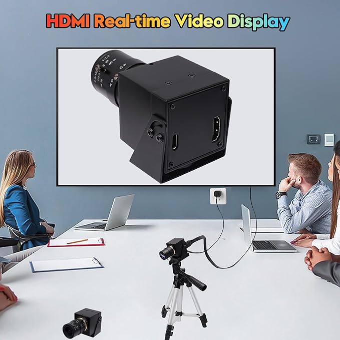 SVPRO 4K Streaming Webcam with 5-50mm Zoom Lens, USB & HDMI Dual Ouput,10X Optical Zoom Manual Focus Camera H.264 Computer Vision Industrial Security Camera for PC/Monitor/TV/Projector
