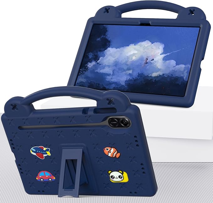 AKABEILA Compatible with Honor Pad X8a 2024/Pad X9 11 inch 2024/Infinix Xpad 11 inch X1101 2024 Tablet Case, Kids Shockproof Protective Case with Shoulder Strap & Stand Handle Navy Blue
