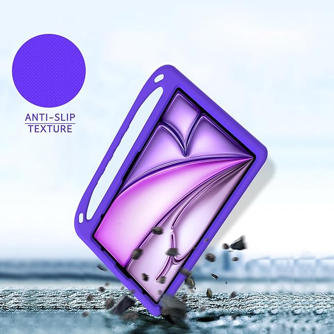 ATOOZ Kids Case for iPad air 13 inch 2024 2025 2026 (M2 M3 M4) / iPad Pro 13 inch (M4 M5), Cover with Shockproof Handle Stand for iPad Pro 13 7th /8th Gen 13" Tablet (Purple)