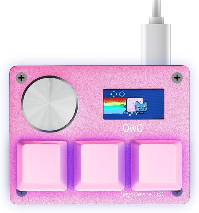 O3C Rapid Trigger Hall Effect Keyboard Suitable for OSU and Geometry Dash Rhythm Game Macro Keypad with Magnetic Linear Switches (Pink, Gateron Jade Pro Green Switch)
