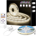 MIWISE COB LED Strip,4000K Natural White 20ft/6.1m,Dimmable Super Bright 24V LED Strip Light,CRI 90+ Flexible Tape Light with RF Remote Timer Function,for Home/Cabinet/Bedroom/TV DIY Lighting Project