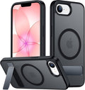 SPIDERCASE Magnetic for iPhone 17e Case for iPhone 16e Case, with [3 Stand Ways] [Military Grade Drop Protection] Invisible Stand Shockproof Slim Case for iPhone 17e/16e 6.1 inch, Black